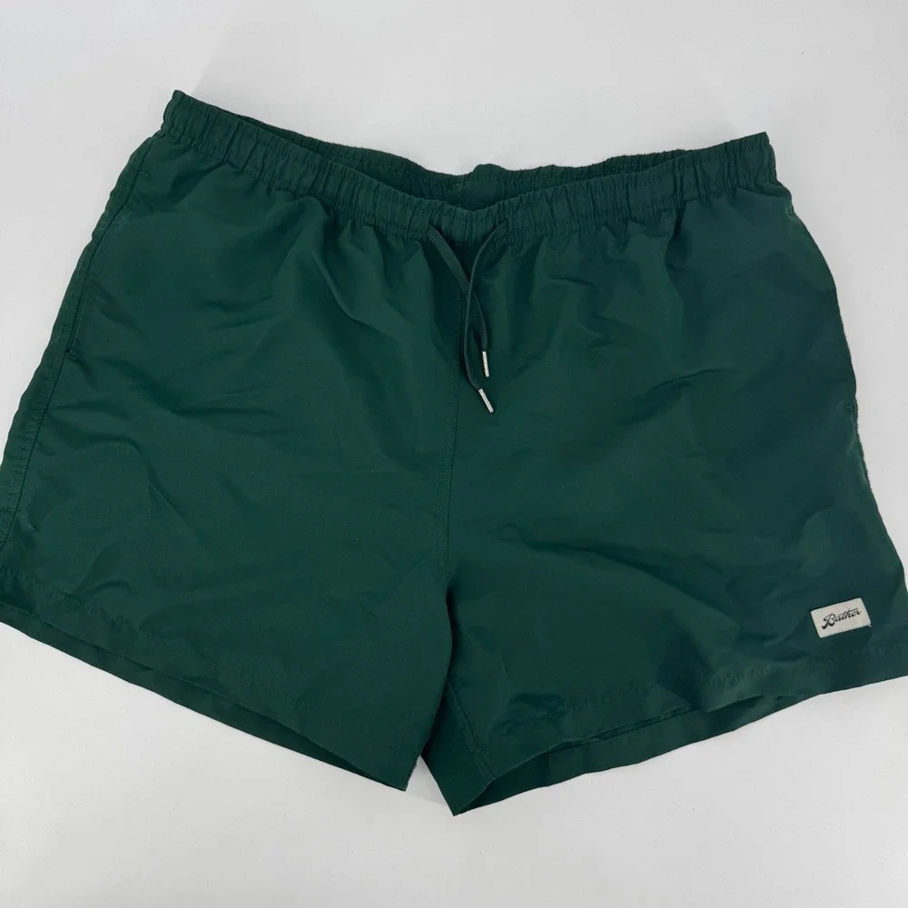 Bather Mens Forest Green Recycled Swim Trunks XXL Mesh Lined Board Shorts